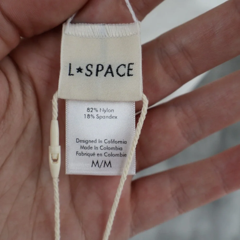 L*Space Rocky Bottom Classic Swim Bottom Women Medium White Beach Resort $88 NWT